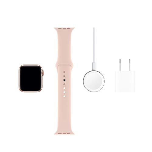 (Refurbished) Apple Watch Series 5 (GPS + Cellular, 40MM) - Gold Aluminum Case with Pink Sand Sport Band
