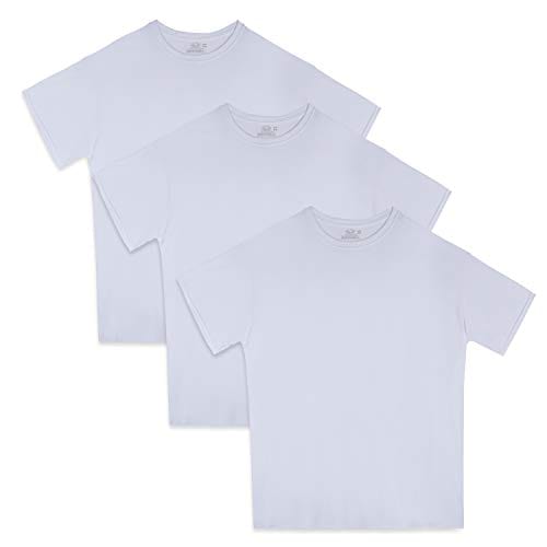 Fruit of the Loom Men's 3-Pack Breathable Crew T-Shirt, White Ice - Big Sizes, 4X-Large