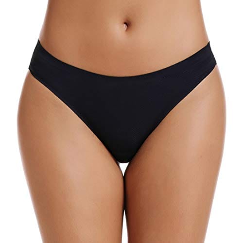 VOENXE Seamless Thongs for Women No Show Thong Underwear Women 5-10 Pack (C-5 Pack Basics, X-Small)