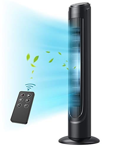 Tower Fan, Dreo 90° Oscillating Fans with Remote, Quiet Cooling,12 Modes, 12H Timer, Space-Saving, LED Display with Touch Control, 40” Portable Floor Bladeless Fan for Bedroom Living Rooms Office