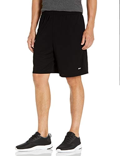 Amazon Essentials Men’s 2-Pack Loose-Fit Performance Shorts, Black/Medium Grey, Small