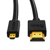 Micro HDMI to HDMI Cable 6 Feet - High Speed 18Gbps Support 4K60 HDR ARC Compatible with GoPro Hero 7 6 5 4, Raspberry Pi 4