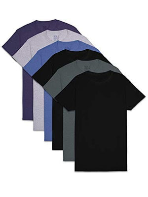 Fruit of the Loom Men's Stay Tucked Crew T-Shirt, Classic Fit-White-8 Pack-Active Cotton Blend, Small