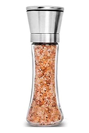 Home EC Premium Stainless Steel Salt or Pepper Grinder 1pk - Adjustable Ceramic Sea Salt Grinder or Pepper Grinder - Tall Glass Salt or Pepper Shakers Pepper Mill or Salt Mill w/EBook