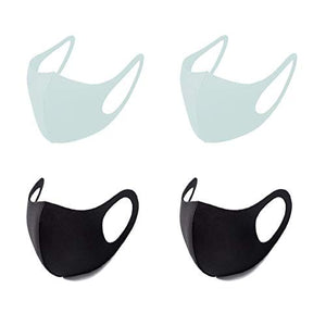 igozen 4 Pack adult face masks Nanosase G Sports face masks BNS Poly Spandex nano Face Mask. (Adult 2 Black + 2 Blue Green)
