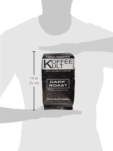 Koffee Kult Coffee Beans Dark Roasted - Highest Quality Delicious Organically Sourced Fair Trade - Whole Bean Coffee - Fresh Gourmet Aromatic Artisan Blend (32oz)