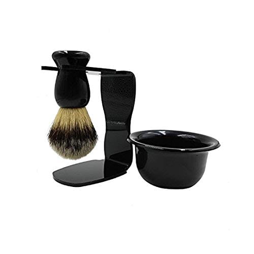 CINEEN Anself 3 In 1 Shaving Brush Kit Badger Hair Shaving Brush Shaving Soap Bowl Shaving Brush Holder Super Shaving kit