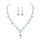 Jewelry Set for Women, White Gold Plated Wedding Party Jewelry for Bridal Bridesmaid, Necklace Dangle Earrings Set with White AAA Cubic Zirconia