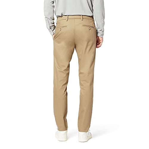 Dockers Men's Slim Fit Signature Khaki Lux Cotton Stretch Pants, New British, 34W x 30L
