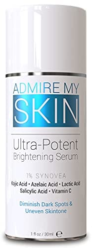 Dark Spot Corrector Remover for Face Melasma Treatment Fade Cream with Kojic Acid Vitamin C, Salicylic Acid, Azelaic Acid, Lactic Acid Peel (1oz)