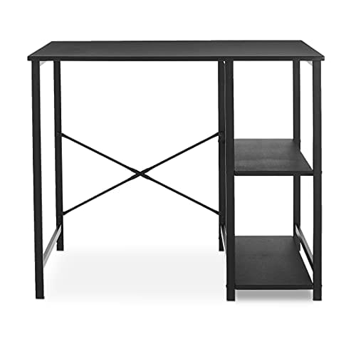 Amazon Basics Classic, Home Office Computer Desk With Shelves, Black