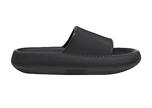 Cushionaire Women's Feather recovery cloud slide sandal with +Comfort, Black 6