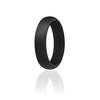 ROQ Silicone Wedding Ring For Women, Affordable Silicone Rubber Band, Black - Size 4