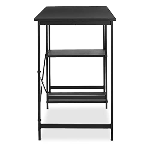 Amazon Basics Classic, Home Office Computer Desk With Shelves, Black