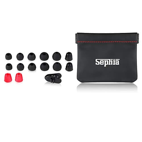 sephia SP3060 Earbuds, Wired in-Ear Headphones with Tangle-Free Cord, Noise Isolating, Bass Driven Sound, Metal Earphones, Carry Case, Ear Bud Tips