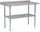 ROCKPOINT Stainless Steel Table for Prep & Work with Backsplash 48x24 Inches, NSF Metal Commercial Kitchen Table with Adjustable Under Shelf and Table Foot for Restaurant, Home and Hotel