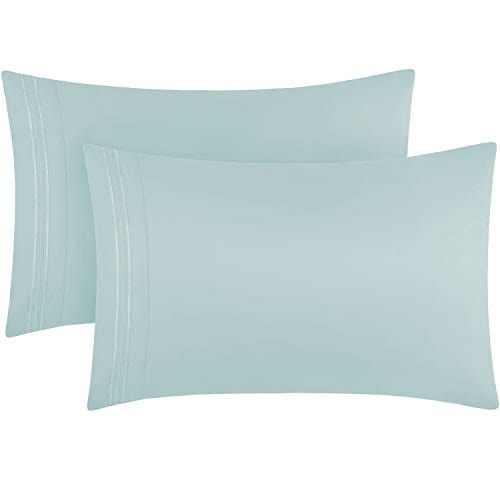 Mellanni Pillow Cases Standard Size Set of 2 - Pillow Covers - Hotel Luxury 1800 Bedding Sheets & Pillowcases - Wrinkle, Fade, Stain Resistant (Set of 2 Standard/Queen Size 20" x 30", Baby Blue)