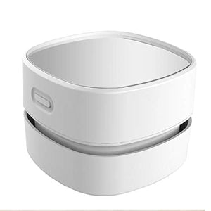 ODISTAR Desktop Vacuum Cleaner, Mini Table dust Sweeper Energy Saving,High Endurance up to 90 mins,Cordless&360º Rotatable Design for Keyboard/Home/School/Office(White)