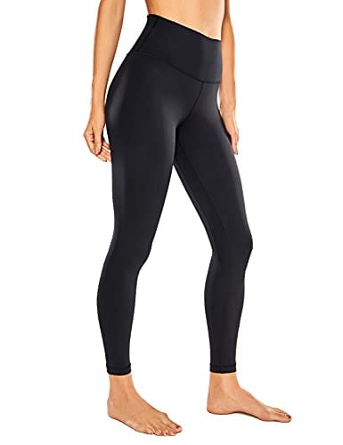 CRZ YOGA Women's Naked Feeling Yoga Pants 25 Inches - 7/8 High Waisted Workout Leggings Black_R009A X-Small