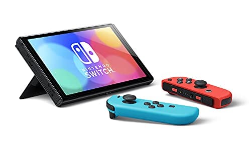 Nintendo Switch (OLED Model) w/ Neon Red & Neon Blue Joy-Con