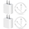 iPhone Fast Charger Cable【Apple MFi Certified】 Lightning Cables 20W PD USB C Wall Charger 2-Pack 6FT Fasting Charging Adapter Compatible with iPhone 12/12 Pro/Max/11/11Pro/XS/Max/XR/X/8/8Plus,iPad