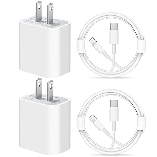 iPhone Fast Charger Cable【Apple MFi Certified】 Lightning Cables 20W PD USB C Wall Charger 2-Pack 6FT Fasting Charging Adapter Compatible with iPhone 12/12 Pro/Max/11/11Pro/XS/Max/XR/X/8/8Plus,iPad