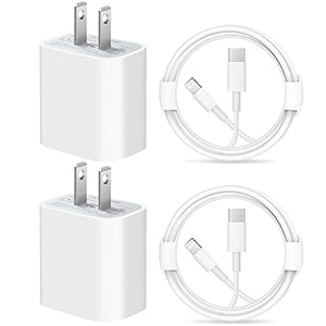 iPhone Fast Charger Cable【Apple MFi Certified】 Lightning Cables 20W PD USB C Wall Charger 2-Pack 6FT Fasting Charging Adapter Compatible with iPhone 12/12 Pro/Max/11/11Pro/XS/Max/XR/X/8/8Plus,iPad