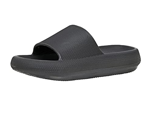 Cushionaire Women's Feather recovery cloud slide sandal with +Comfort, Black 6