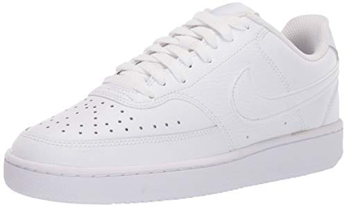 Nike Women's Court Vision Low Sneaker, White/White-White, 5 Regular US