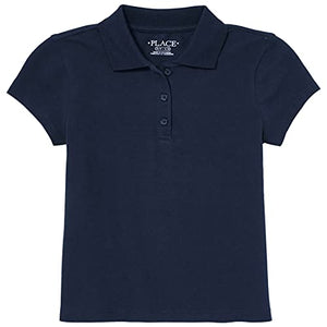 The Children's Place Girl's Short Sleeve Pique Polo, Tidal, XX-Large