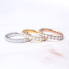 TIGRADE 3mm Women Titanium Engagement Ring Cubic Zirconia Eternity Wedding Band Size 3 to 13.5 (Silver, 3)