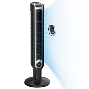 Lasko 2511 36” Oscillating 3-Speed Tower Remote Control Household Fans, 36 Inch, Black