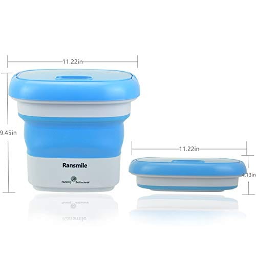 Portable Mini Folding Washing Machine Small Laundry Tub Wonder Magic Compact Washer Clothe Bucket With Spinner（Blue）