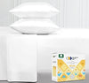400-Thread-Count 100% Cotton Sheet Pure White Queen-Sheets Set, 4-Piece Long-Staple Combed Cotton Best-Bedding Sheets for Bed, Breathable, Soft & Silky Sateen Weave Fits Mattress 16'' Deep Pocket