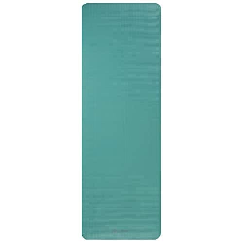 Gaiam Essentials Thick Yoga Mat Fitness & Exercise Mat With Easy-Cinch Yoga Mat Carrier Strap, Teal, 72"L X 24"W X 2/5 Inch Thick
