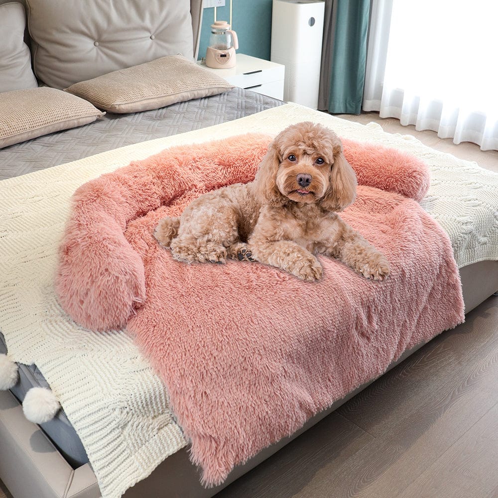 Pet Sofa Dog Bed Calming Bed Long Plush Winter Warm Kennel