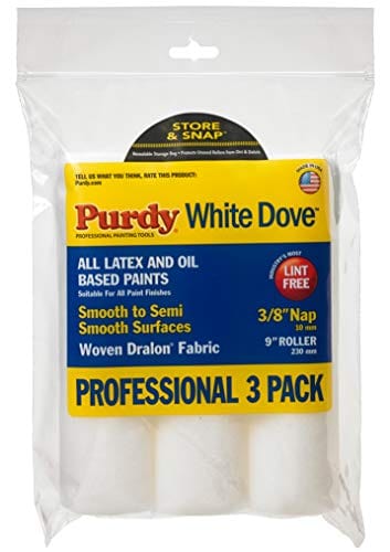 Purdy White Dove Roller Cover, 9 x 3/8 in., 3 count