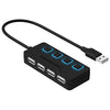Sabrent 4-Port USB 2.0 Hub with Individual LED lit Power Switches (HB-UMLS)