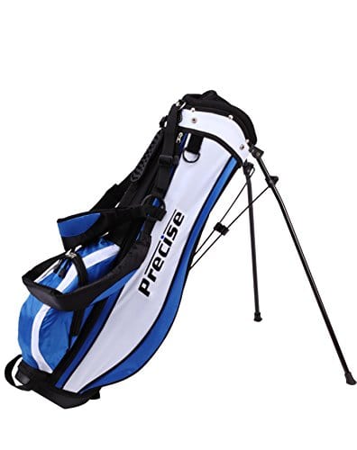 Distinctive Left Handed Junior Golf Club Set for Age 9 to 12 ( Height 4'4" to 5' ), Left Handed Only, Set Includes: Driver (15" ), Hybrid Wood (22, 2 Irons, Putter, Bonus Stand Bag & 2 Headcovers