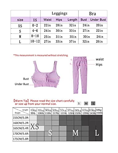 Jetjoy Exercise Outfits for Women 2 Pieces Ribbed Seamless Yoga Outfits Sports Bra and Leggings Set Tracksuits 2 Piece