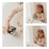 Cupkin Stackable Stainless Steel Cups for Toddlers (EASY to Clean) - Set of 2 Powder Coated Vacuum Insulated Kids Tumblers, 2 BPA Free Lids & 2 Reusable Silicone Straws (Aqua + Perriwinkle, 8.5 OZ)
