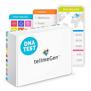DNA Test Kit tellmeGen. +410 Reports. Health Predisposition. Ethnicity (Ancestry Composition). Genetic Carrier Status. Personal and Wellness Traits That Make You Unique