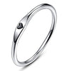 AVECON 925 Sterling Silver Simple Love Heart Design Eternity Birthday Band Ring for Women Size 5