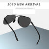 LUENX Aviator Sunglasses Women Polarized Shades Polygon Trendy Flat Gold Lenses Fashion Designer Style