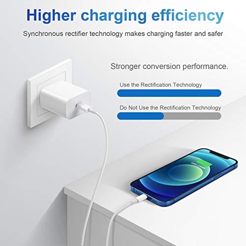 iPhone Fast Charger Cable【Apple MFi Certified】 Lightning Cables 20W PD USB C Wall Charger 2-Pack 6FT Fasting Charging Adapter Compatible with iPhone 12/12 Pro/Max/11/11Pro/XS/Max/XR/X/8/8Plus,iPad