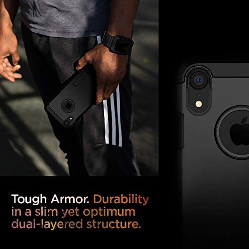 Spigen Tough Armor [Military Grade] Designed for iPhone XR Case 6.1 inch - Black