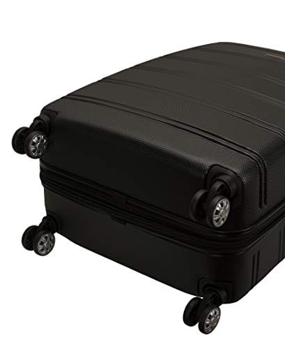 Rockland Melbourne Hardside Expandable Spinner Wheel Luggage, Black, 2-Piece Set (20/28)