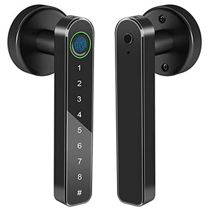 AIT Smart Fingerprint Door Lock,Biometric Keyless Entry Door Lock, Deadbolt Door Lock with Keypad, Fingerprint Door Lock with Reversible Handle Locking for Home and Apartment, Black