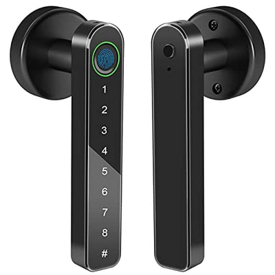 AIT Smart Fingerprint Door Lock,Biometric Keyless Entry Door Lock, Deadbolt Door Lock with Keypad, Fingerprint Door Lock with Reversible Handle Locking for Home and Apartment, Black