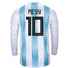 Messi #10 Argentina Home Long Sleeve Soccer Jersey- 2018/19 (XX-Large) White